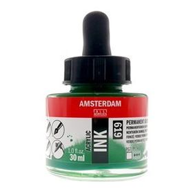 Talens Amsterdam 619 Permanent Green Deep 30 ml Sıvı Akrilik Mürekkep Boya