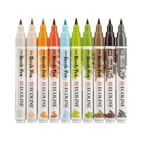 Talens Ecoline Brush Pen 10 Renk Architect Fırça Uçlu Çizim Kalemi Seti