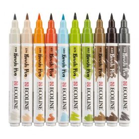 Talens Ecoline Brush Pen 10 Renk Architect Fırça Uçlu Çizim Kalemi Seti