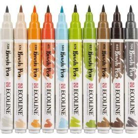 Talens Ecoline Brush Pen 10 Renk Architect Fırça Uçlu Çizim Kalemi Seti
