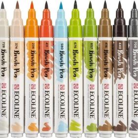 Talens Ecoline Brush Pen 10 Renk Architect Fırça Uçlu Çizim Kalemi Seti