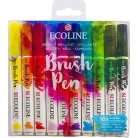Talens Ecoline Brush Pen 10 Renk Bright Fırça Uçlu Çizim Kalemi Seti