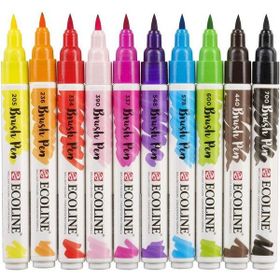 Talens Ecoline Brush Pen 10 Renk Bright Fırça Uçlu Çizim Kalemi Seti
