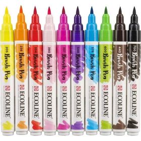 Talens Ecoline Brush Pen 10 Renk Bright Fırça Uçlu Çizim Kalemi Seti