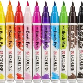 Talens Ecoline Brush Pen 10 Renk Bright Fırça Uçlu Çizim Kalemi Seti