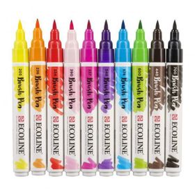 Talens Ecoline Brush Pen 10 Renk Bright Fırça Uçlu Çizim Kalemi Seti