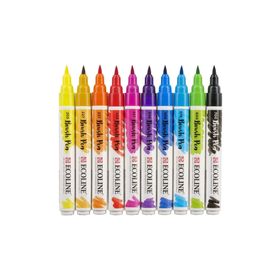 Talens Ecoline Brush Pen 10 Renk Canlı Renkler Fırça Uçlu Çizim Kalemi Seti