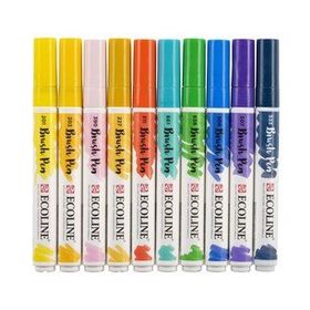 Talens Ecoline Brush Pen 10 Renk Illustration Fırça Uçlu Çizim Kalemi Seti