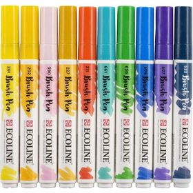 Talens Ecoline Brush Pen 10 Renk Illustration Fırça Uçlu Çizim Kalemi Seti