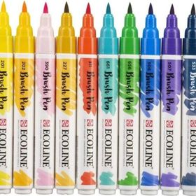 Talens Ecoline Brush Pen 10 Renk Illustration Fırça Uçlu Çizim Kalemi Seti