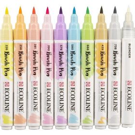 Talens Ecoline Brush Pen 10 Renk Pastel Fırça Uçlu Çizim Kalemi Seti