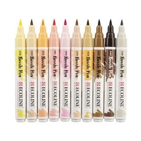 Talens Ecoline Brush Pen 10 Renk Skin Fırça Uçlu Çizim Kalemi Seti