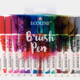Talens Ecoline Brush Pen 15 Renk Fırça Uçlu Çizim Kalemi Seti