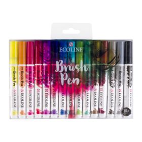 Talens Ecoline Brush Pen 15 Renk Fırça Uçlu Çizim Kalemi Seti