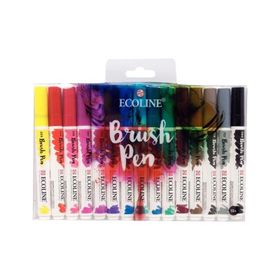 Talens Ecoline Brush Pen 15 Renk Fırça Uçlu Çizim Kalemi Seti