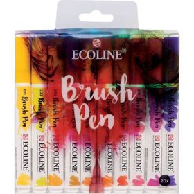 Talens Ecoline Brush Pen 20 Renk Fırça Uçlu Çizim Kalemi Seti