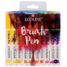 Talens Ecoline Brush Pen 20 Renk Fırça Uçlu Çizim Kalemi Seti