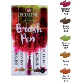 Talens Ecoline Brush Pen 5 Renk Autumn Fırça Uçlu Çizim Kalemi Seti