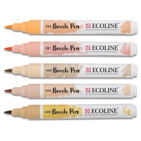Talens Ecoline Brush Pen 5 Renk Beige Pink Fırça Uçlu Çizim Kalemi Seti