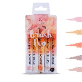Talens Ecoline Brush Pen 5 Renk Beige Pink Fırça Uçlu Çizim Kalemi Seti