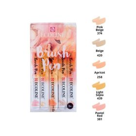 Talens Ecoline Brush Pen 5 Renk Beige Pink Fırça Uçlu Çizim Kalemi Seti