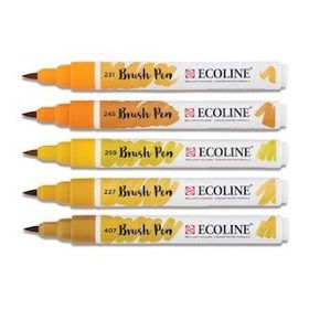 Talens Ecoline Brush Pen 5 Renk Earth Fırça Uçlu Çizim Kalemi Seti