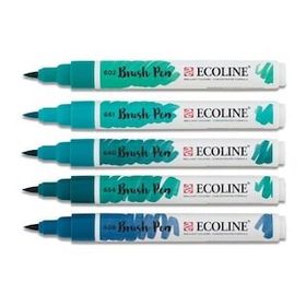 Talens Ecoline Brush Pen 5 Renk Green Blue Fırça Uçlu Çizim Kalemi Seti