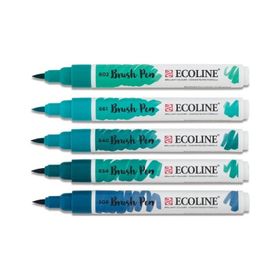 Talens Ecoline Brush Pen 5 Renk Green Blue Fırça Uçlu Çizim Kalemi Seti