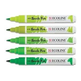 Talens Ecoline Brush Pen 5 Renk Green Fırça Uçlu Çizim Kalemi Seti
