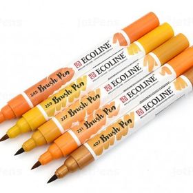 Talens Ecoline Brush Pen 5 Renk Orange Tones Fırça Uçlu Çizim Kalemi Seti