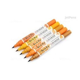 Talens Ecoline Brush Pen 5 Renk Orange Tones Fırça Uçlu Çizim Kalemi Seti