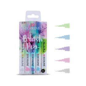 Talens Ecoline Brush Pen 5 Renk Pastel Fırça Uçlu Çizim Kalemi Seti