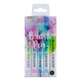 Talens Ecoline Brush Pen 5 Renk Pastel Fırça Uçlu Çizim Kalemi Seti