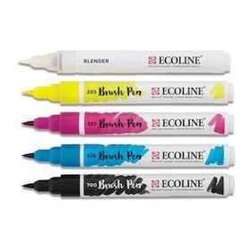 Talens Ecoline Brush Pen 5 Renk Primary Fırça Uçlu Çizim Kalemi Seti