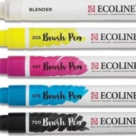 Talens Ecoline Brush Pen 5 Renk Primary Fırça Uçlu Çizim Kalemi Seti