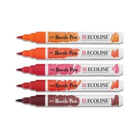 Talens Ecoline Brush Pen 5 Renk Red Fırça Uçlu Çizim Kalemi Seti
