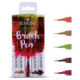 Talens Ecoline Brush Pen 5 Renk Sonbahar Tonları Fırça Uçlu Çizim Kalemi Seti