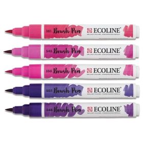 Talens Ecoline Brush Pen 5 Renk Violet Fırça Uçlu Çizim Kalemi Seti