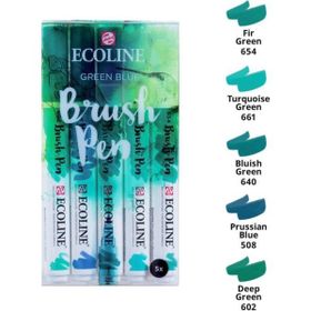 Talens Ecoline Brush Pen 5 Renk Violet Fırça Uçlu Çizim Kalemi Seti