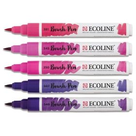Talens Ecoline Brush Pen 5 Renk Violet Fırça Uçlu Çizim Kalemi Seti