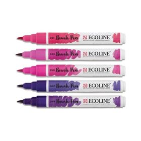 Talens Ecoline Brush Pen 5 Renk Violet Fırça Uçlu Çizim Kalemi Seti