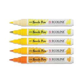 Talens Ecoline Brush Pen 5 Renk Yellow Fırça Uçlu Çizim Kalemi Seti