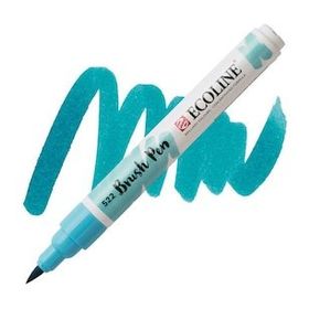 Talens Ecoline Brush Pen 522 Turquoise Blue Fırça Uçlu Çizim Kalemi