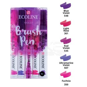 Talens Ecoline Brush Pen Mor Tonlar 5'li Set