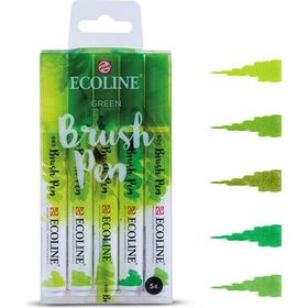 Talens Ecoline Brush Pen Yeşil Tonlar 5'li Set
