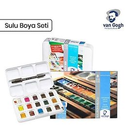Talens Van Gogh 300 gr Defter ve 12+3 Plastik Kutu Sulu Boya