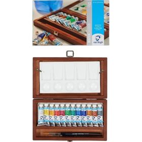Talens Van Gogh Tüp Sulu Boya Seti 12 Renk x 10 ml. Ahşap Kutulu