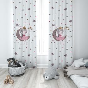 Talia Home TLA-085 Prensesli 2 Kanat Beyaz 70x270 cm Çocuk Odası Perde