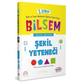 Tamamı Çözümlü 2. Sınıf Bilsem Hazırlık Şekil Yeteneği Seçme Sınavı - Editör Yayınları