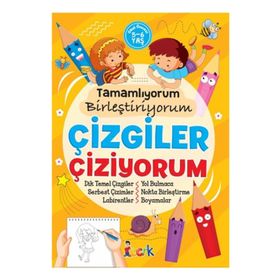 Tamamlıyorum Birleştiriyorum Çizgiler Çiziyorum - Kolektif - Bıcırık Yayınları
